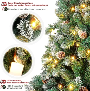 Equivera Kerstboom met Verlichting en Sneeuw