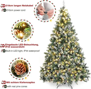 Equivera Kerstboom met Verlichting en Sneeuw