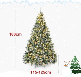 Equivera Kerstboom met Verlichting en Sneeuw