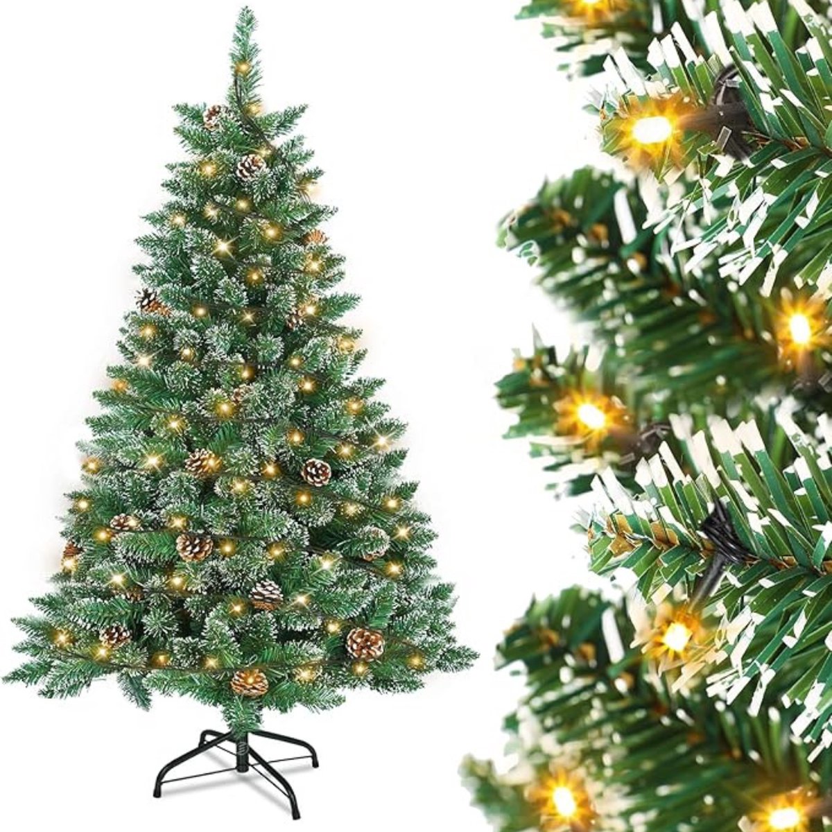 De Equivera Kunstkerstboom 80 cm met LED's en standaard in één oogopslag