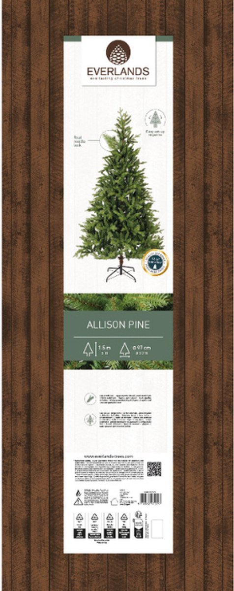 Everlands Allison Pine Kunstkerstboom 150 cm groen