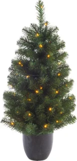 Everlands Dennenslinger Set Kerstboom en Krans met Licht