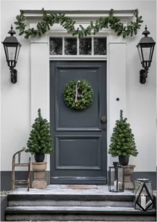 Everlands Dennenslinger Set Kerstboom en Krans met Licht