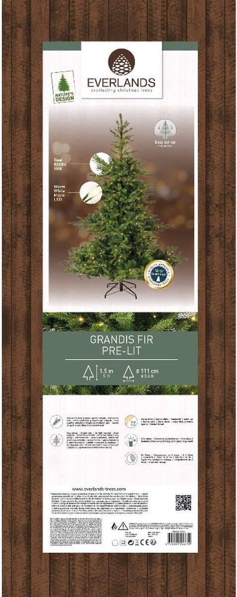 Everlands Grandis Fir Kunstkerstboom 150 cm