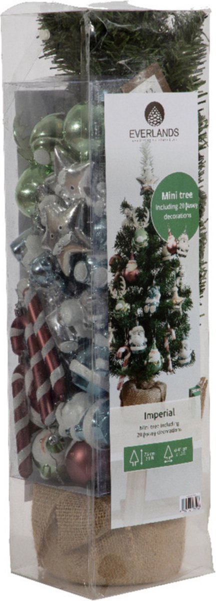 Everlands Imperial Kerstboom Versiering 60cm Groen Zilver