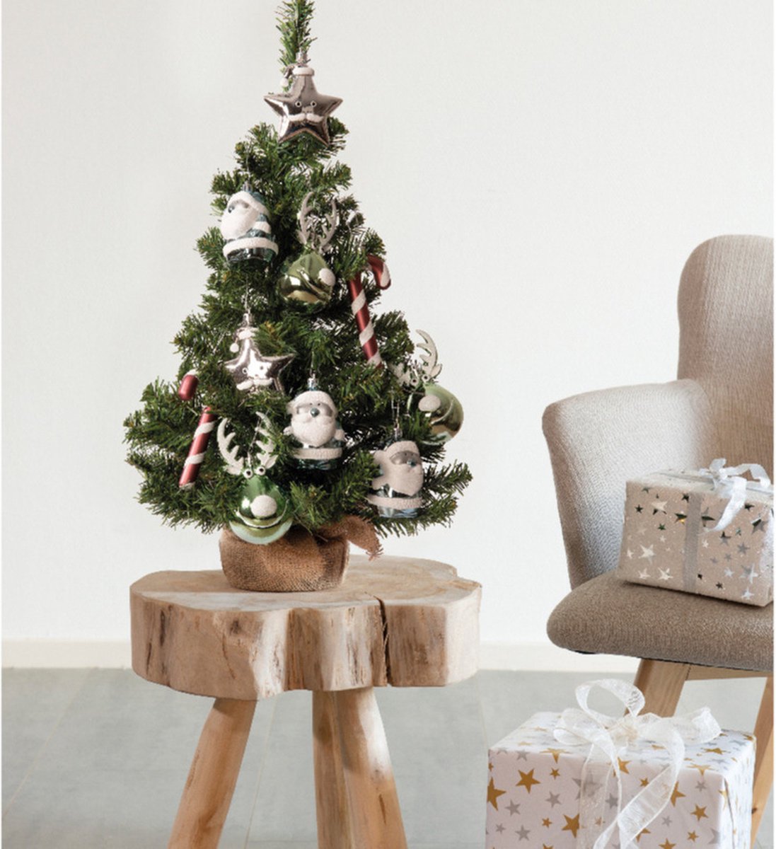 Everlands Imperial Kerstboom Versiering 60cm Groen Zilver