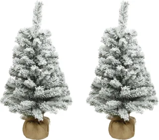 Everlands Imperial Snowy kunstkerstboom 75 cm - 2 stuks