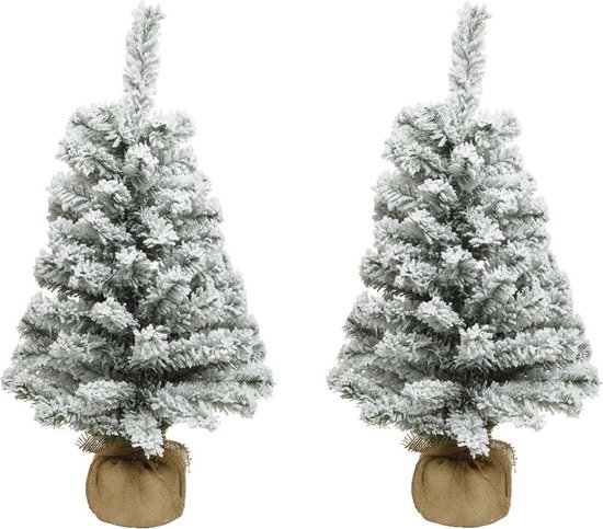 Everlands Imperial Snowy kunstkerstboom 75 cm - 2 stuks