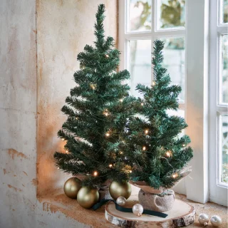 Everlands Kerstboom 75 cm in jute zak