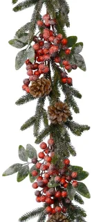 Everlands kerstguirlande bes groen/rood