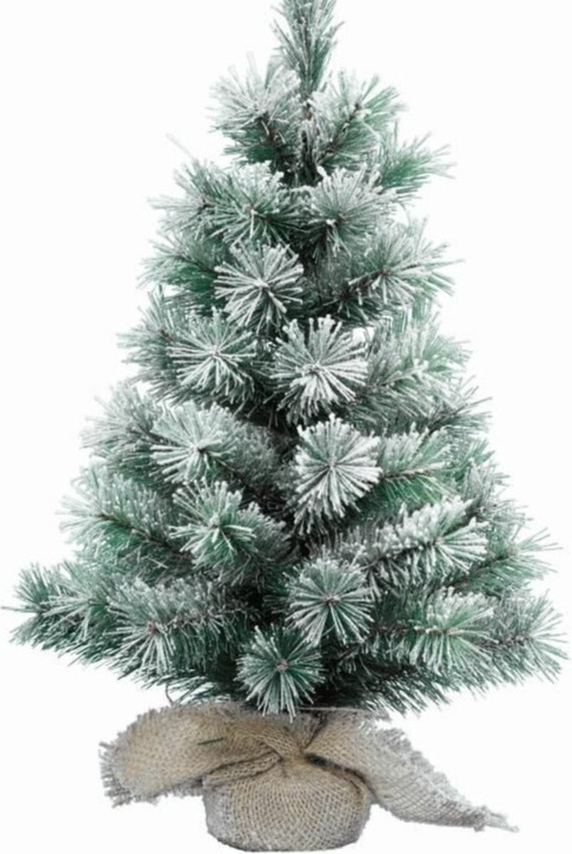 Everlands mini kerstboom 35 cm met sneeuw