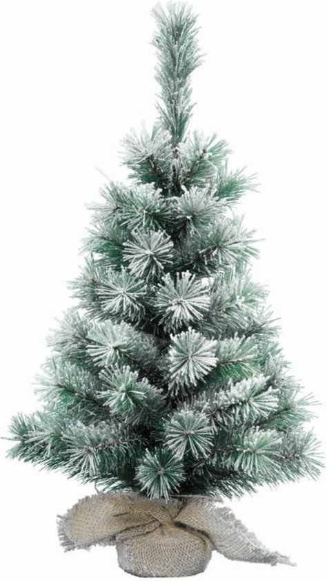 Everlands mini kerstboom 35 cm met sneeuw