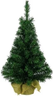 Everlands Mini kerstboompjes 2x 45 cm groen kunstboom