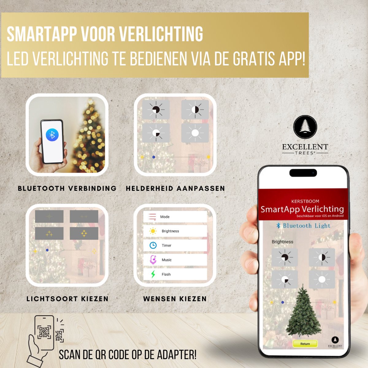 Excellent Trees Elverum Frosted 180 cm Kerstboom met Verlichting