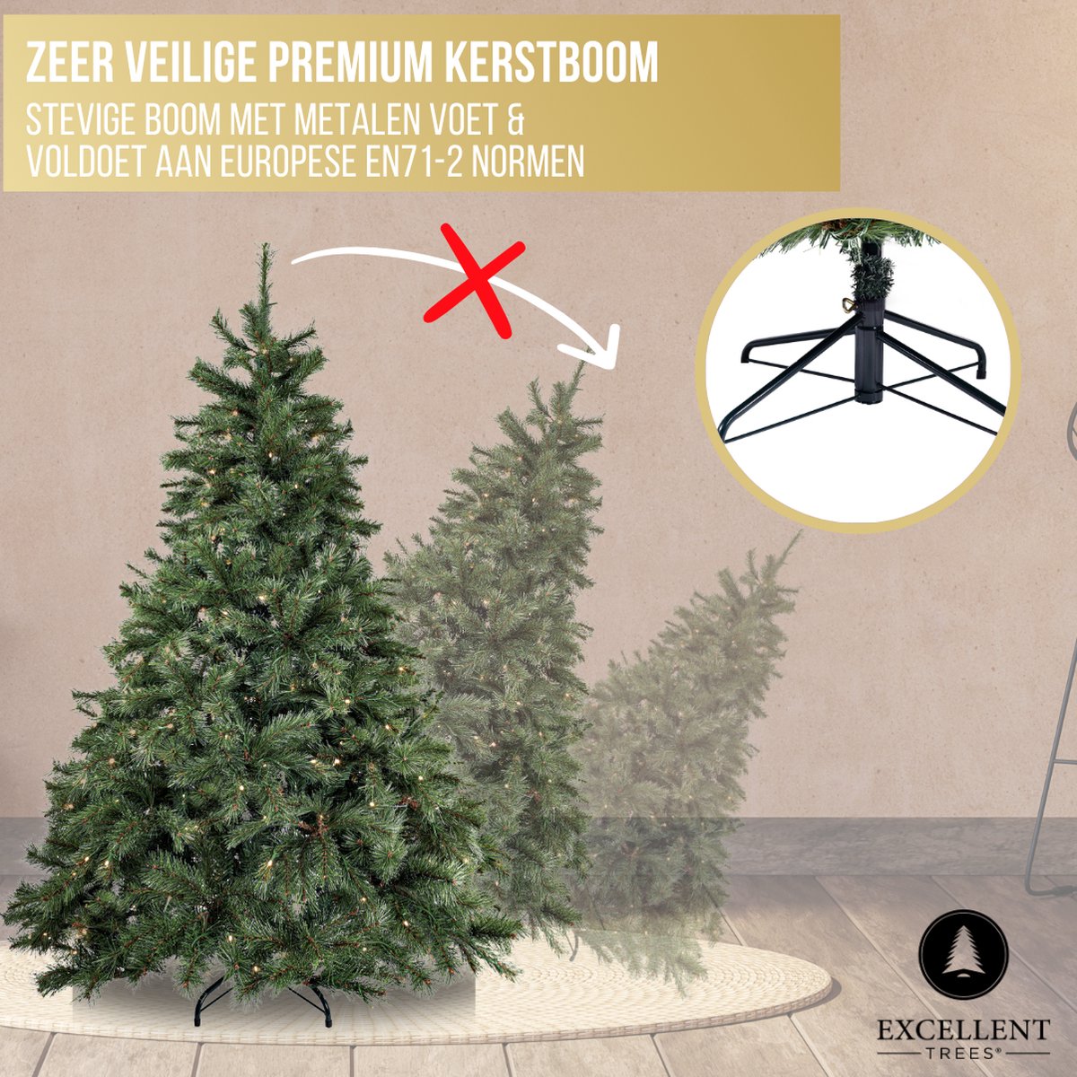 Excellent Trees Elverum Frosted Premium kerstboom 150cm