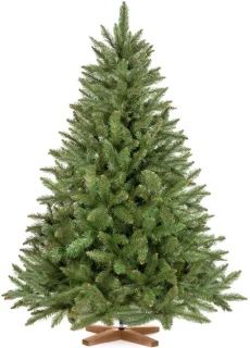 FAIRYTREES kunstkerstboom 150 cm spar natuur met houten standaard