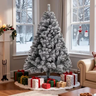 Famanu kunstkerstboom 120 cm met sneeuwbevlokking