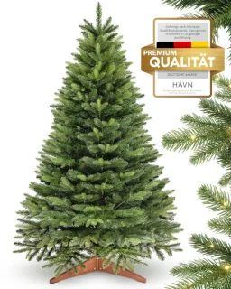 Famanu kunstkerstboom 180 cm met houten standaard en opbergtas