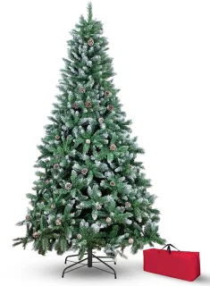 Famanu kunstkerstboom met dikke dennennaald 120 cm besneeuwd