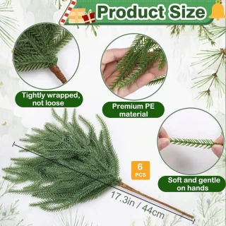 Faux Norfolk dennentakken – set van 6 (45 cm)