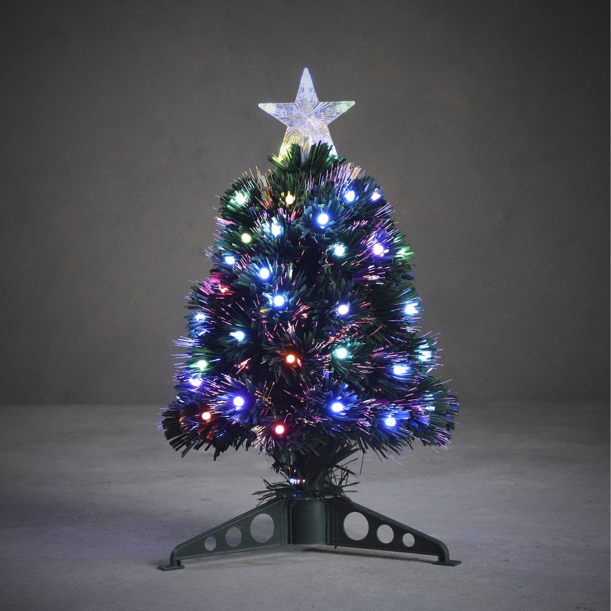 Fiber Optic Kerstboom 45 cm met Gekleurde Lampjes