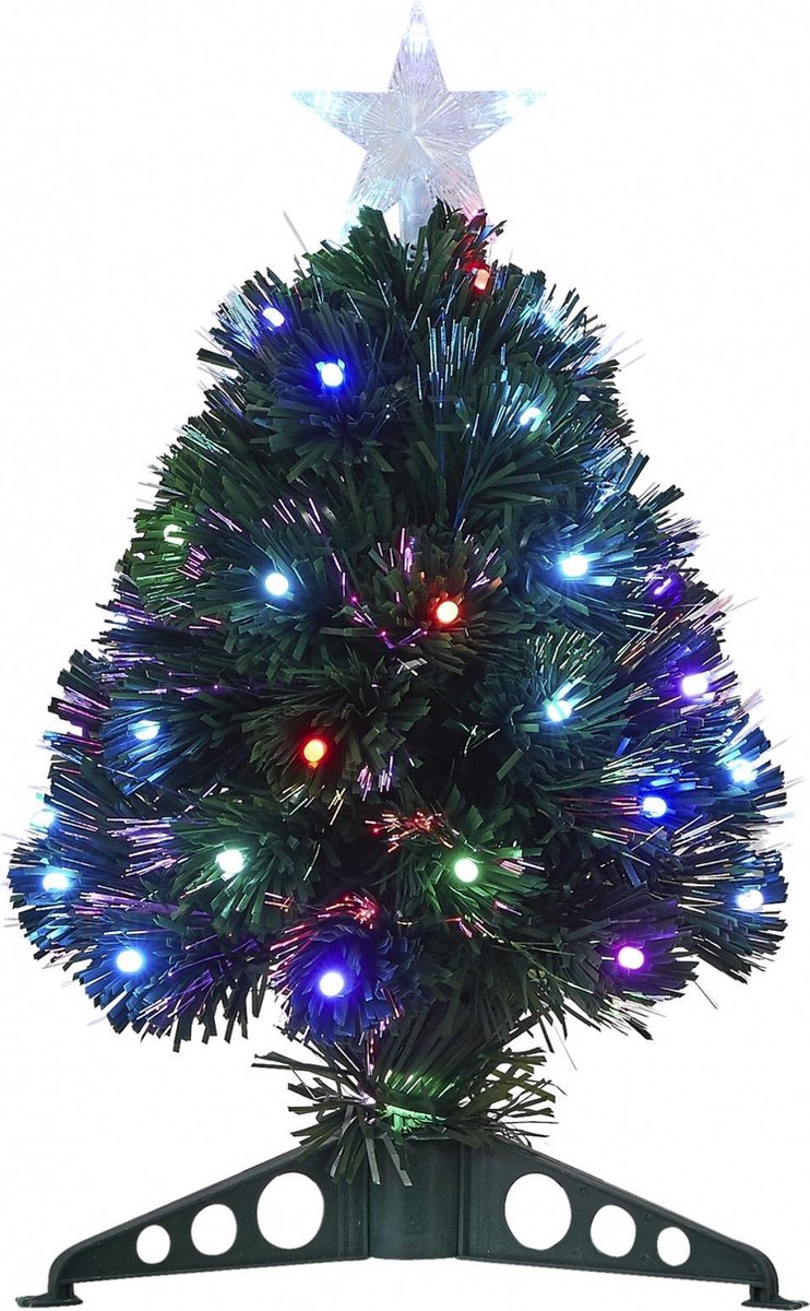 Fiber Optic Kerstboom 45 cm met Gekleurde Lampjes