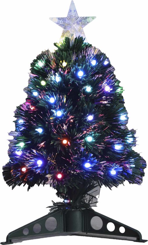 Fiber Optic Kerstboom 45 cm met Gekleurde Lampjes