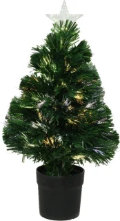 Fiber Optic Kerstboom 60 cm met Verlichting en Ster Piek
