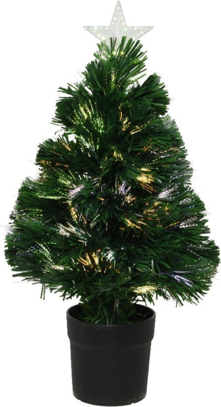 Fiber Optic Kerstboom 60 cm met Verlichting en Ster Piek