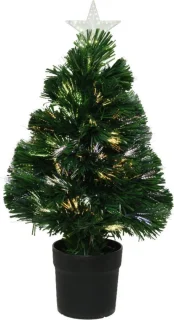 Fiber Optic Kerstboom 60 cm met Verlichting en Ster Piek