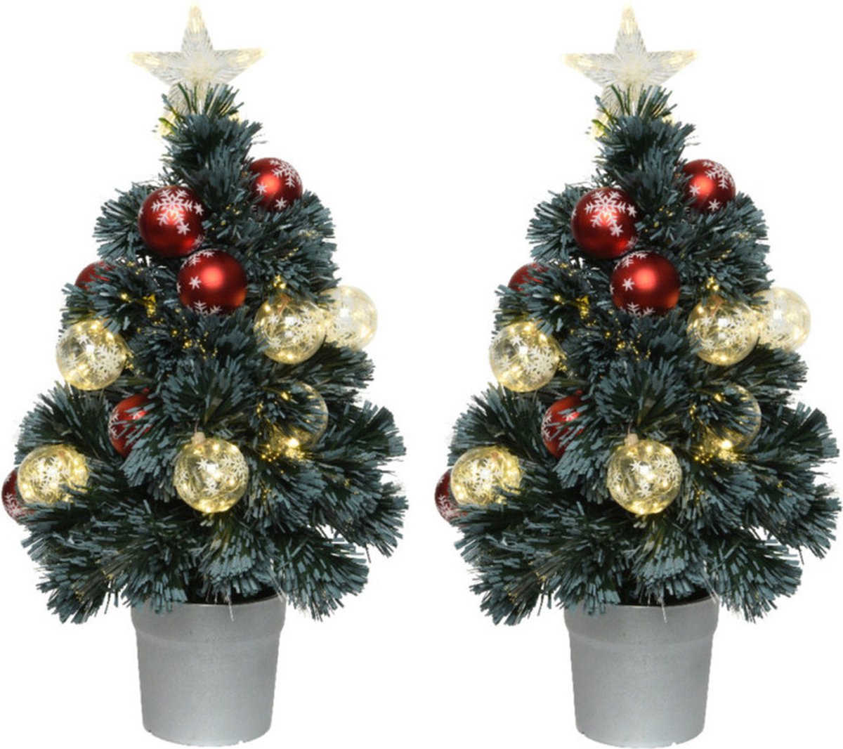 Fiber Optic Kunstkerstboom 60 cm Met Verlichting