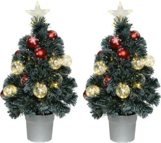 Fiber Optic Kunstkerstboom 60 cm Met Verlichting