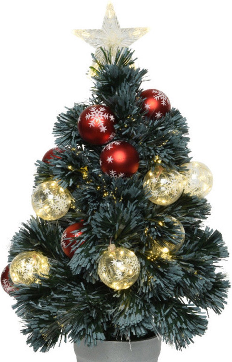 Fiber Optic Kunstkerstboom 60 cm Met Verlichting