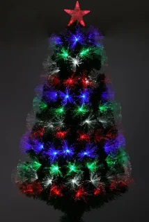 Fiberoptische kunstkerstboom 60 cm multicolor