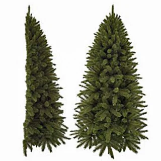 Forest frosted kerstboom half wall groen TIPS 372 - h155xd102cm