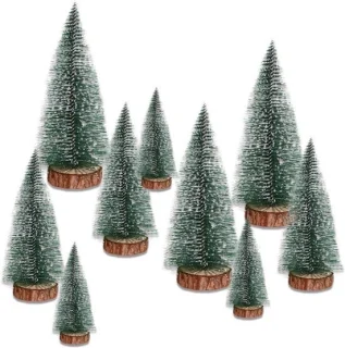Frosted sisal kunstkerstbomen (9 stuks, 3 maten)