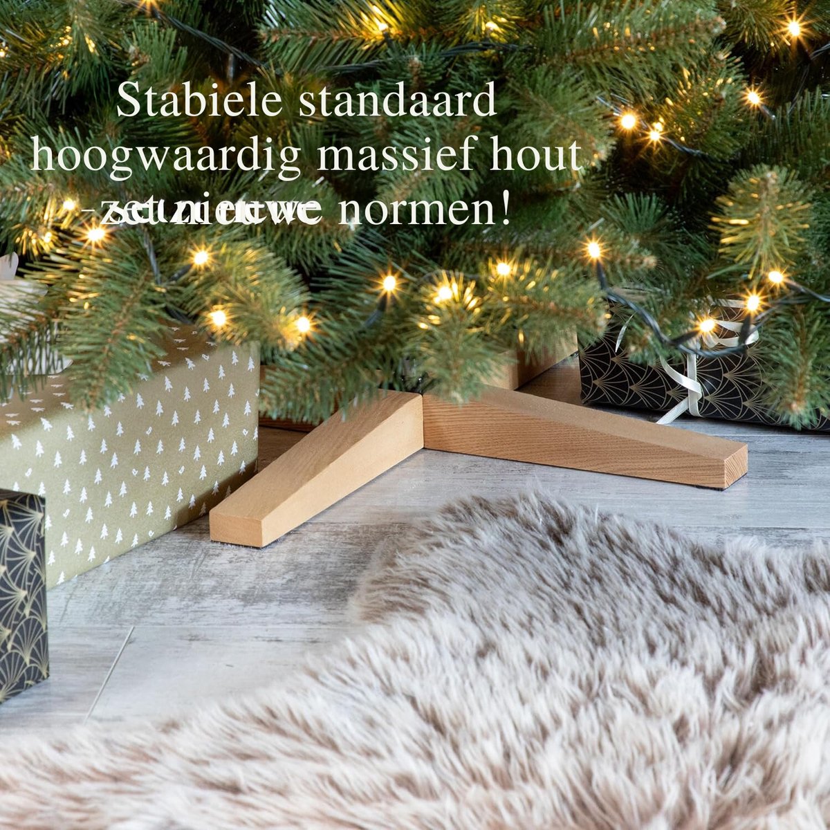 FT14/FT15 Nordmanntanne Kunstkerstboom 180 cm PVC Groene Stam Houten Standaard