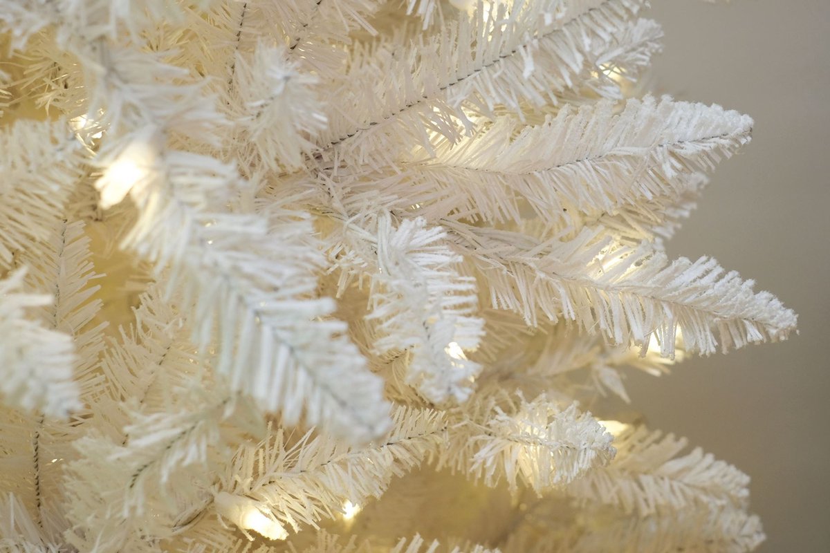 Funky White besneeuwde kunstkerstboom 183 cm wit