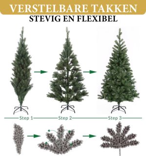 Giftsome Kunstkerstboom 180 cm LED Metalen Voet
