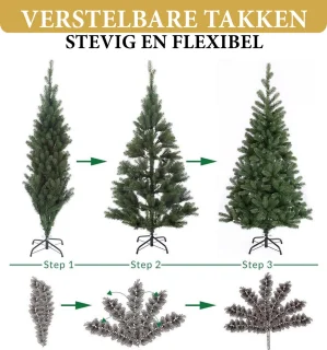 Giftsome Kunstkerstboom 180 cm LED Metalen Voet