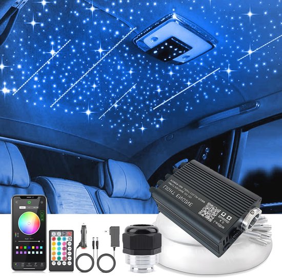Glasvezel Sterrenhemel Auto Lichtset 16W RGB Bluetooth