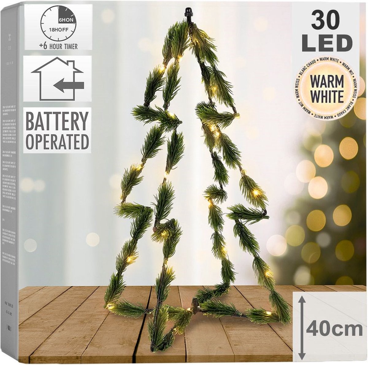 Gloeiende Kunstkerstboom Groen 40 cm 30 LED
