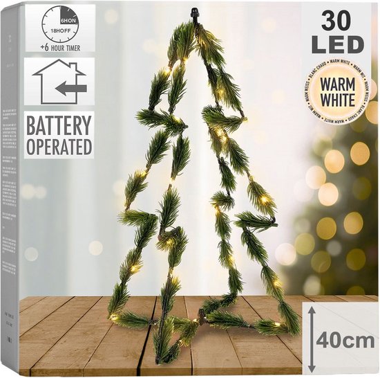 Gloeiende Kunstkerstboom Groen 40 cm 30 LED