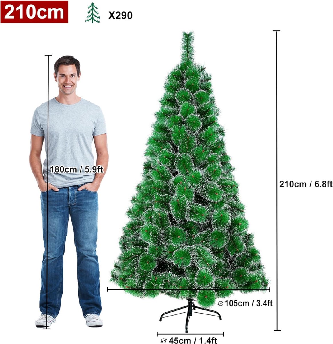 Goodivery Kunstkerstboom 210x105x45 cm Groen