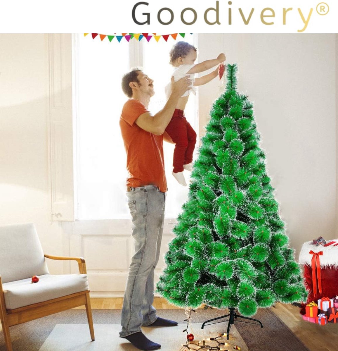 Goodivery Kunstkerstboom 210x105x45 cm Groen