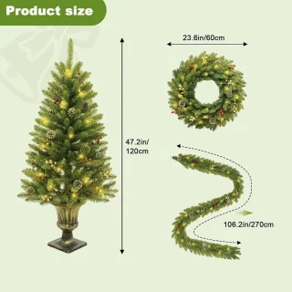 Green Pot Kunstkerstbomen 4-delig 120 cm PVC