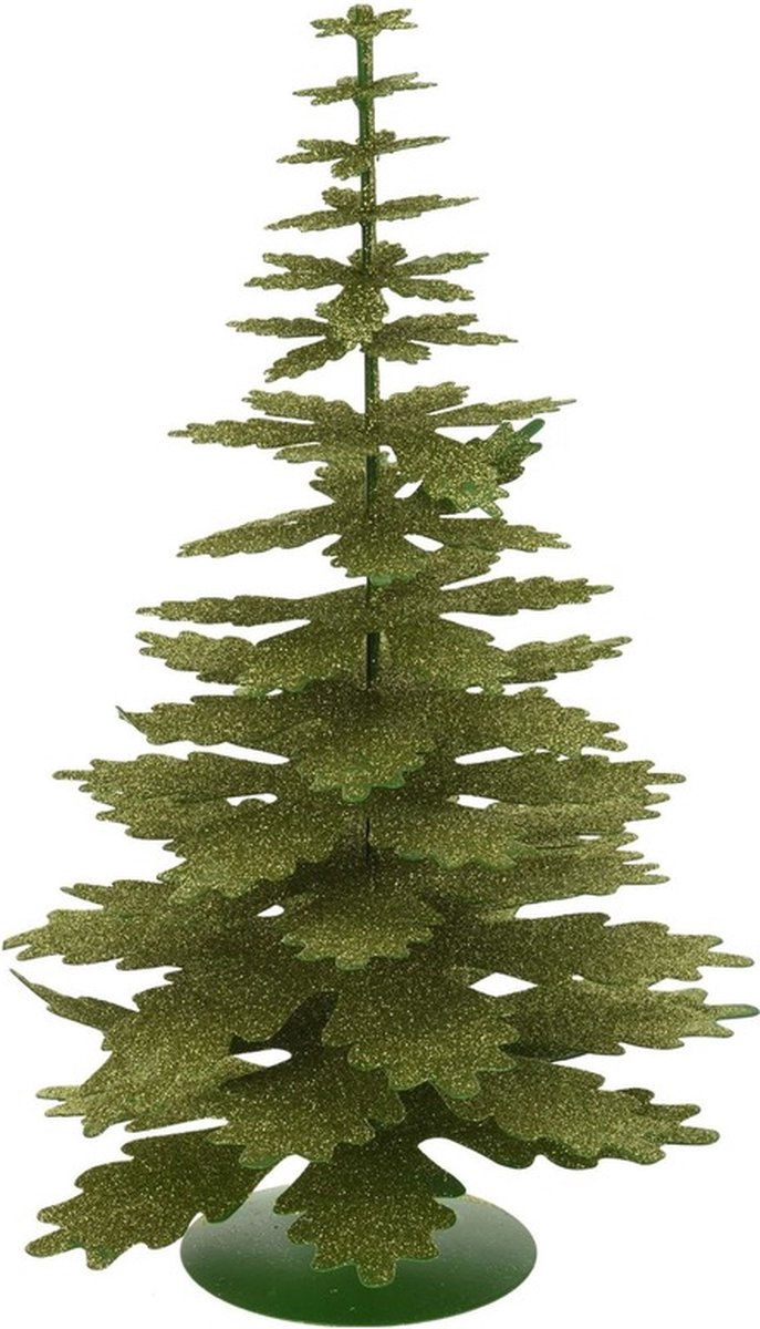 Groen Glitter Kerstboompje 35 cm