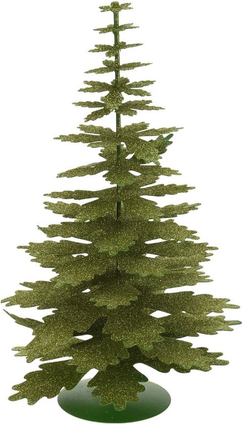 Groen Glitter Kerstboompje 35 cm