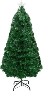 Groene kunstkerstboom 120 cm met glasvezel-ledverlichting