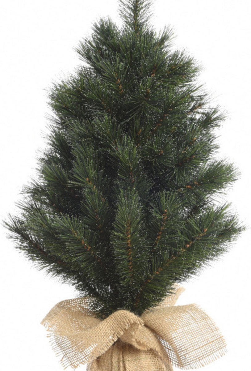 Groene kunstkerstboom 45 cm met jute zak